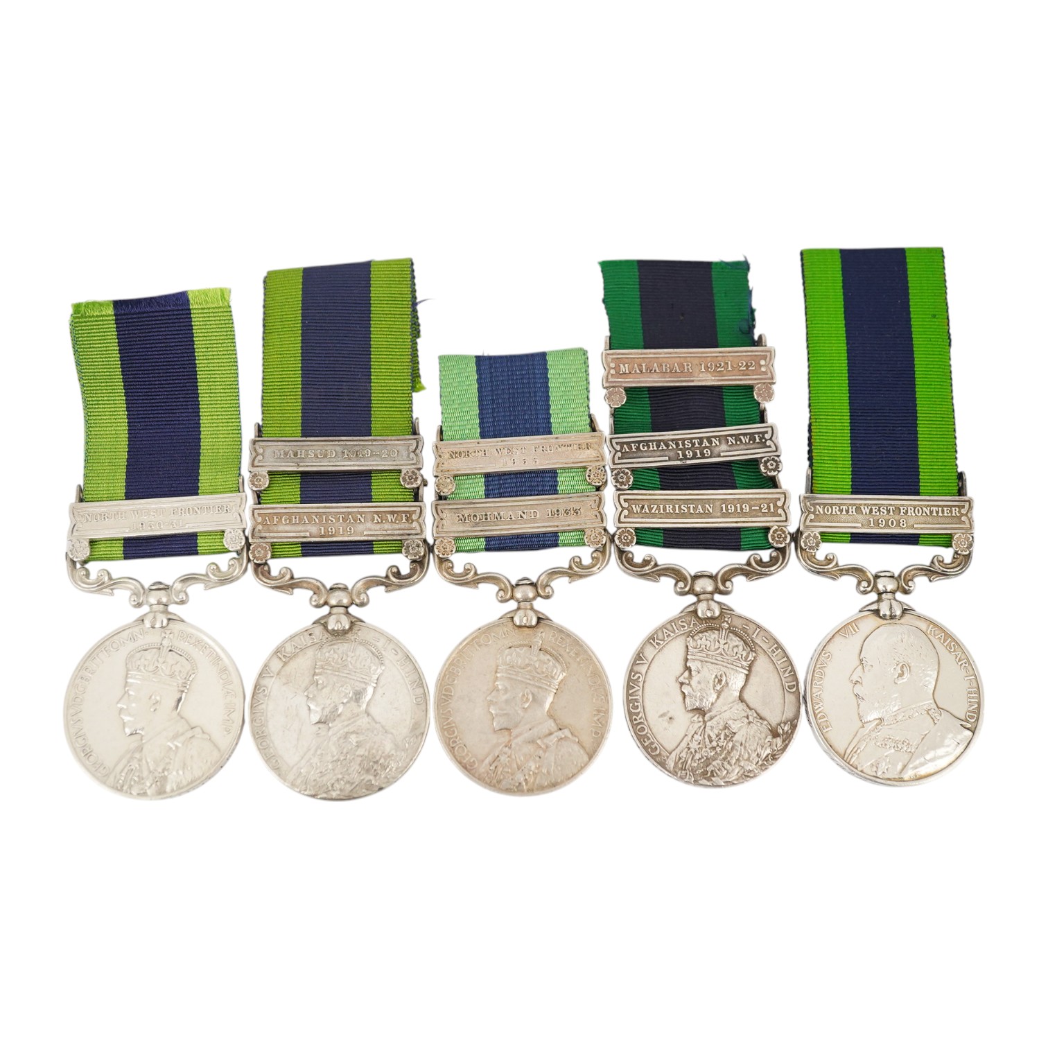 Five Edward VII and George V and India General Service Medals